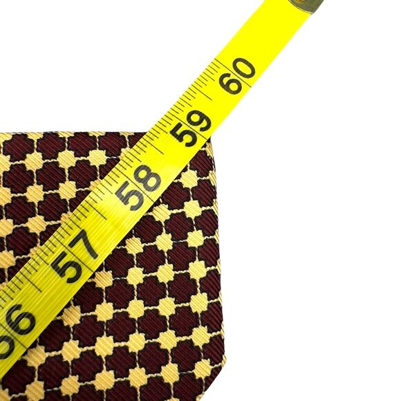 Harold Powell Silk Dress Tie Made in USA Geometric Diamond Pattern‎ 59" 4" - Picture 10 of 11